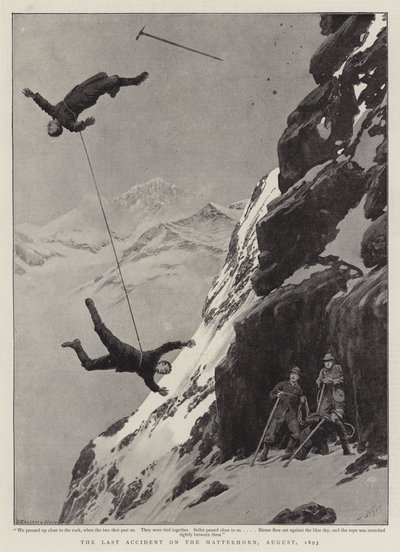 Der letzte Unfall am Matterhorn, August 1893 von Joseph Nash